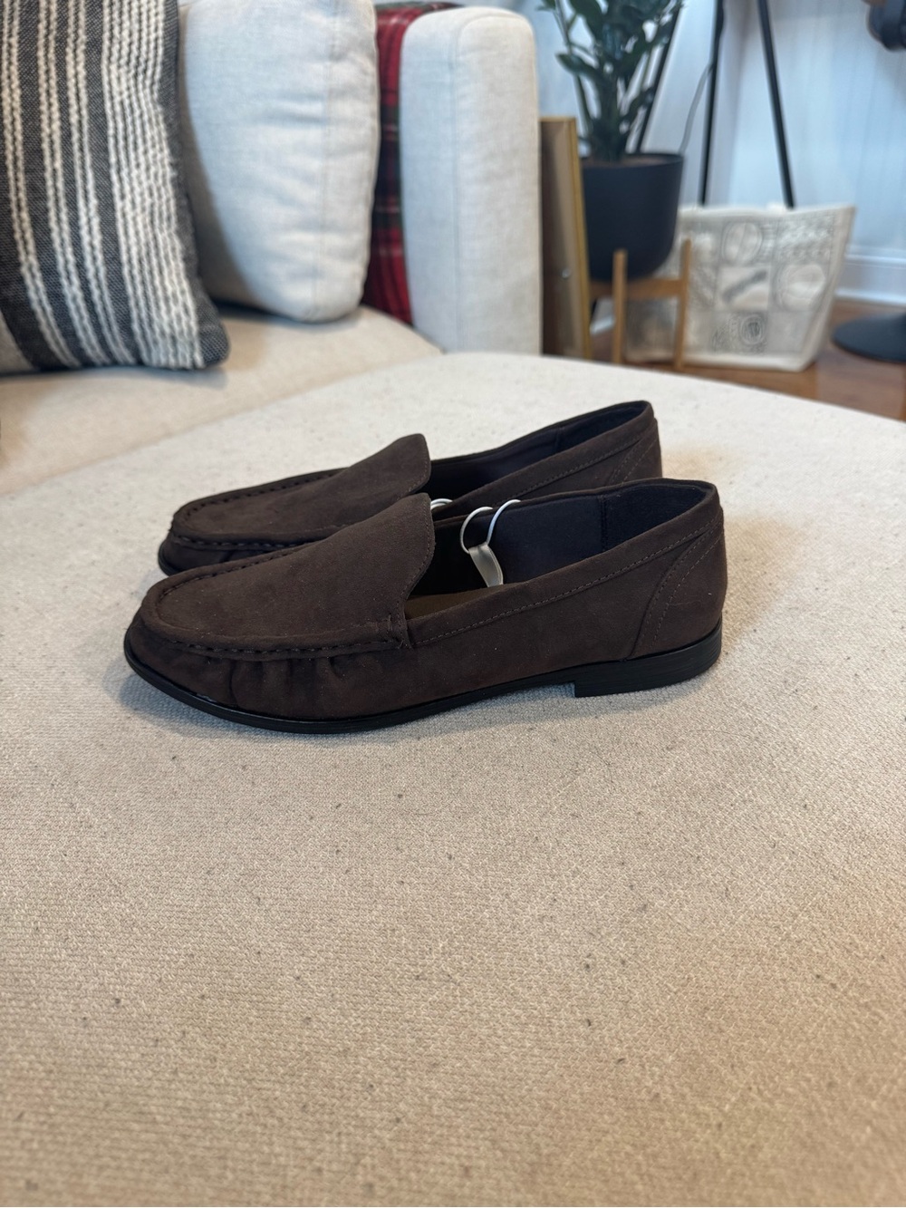 Women’s Rouched Loafers w/ Memory Foam, A New Day, Brown Faux Suede, Sz 6 NWT - Picture 3 of 8